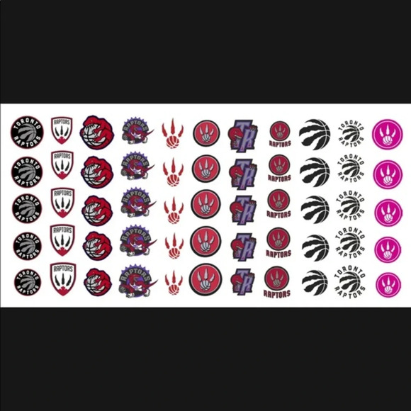 💌BO/GO$6 🏀 Toronto Raptors Basketball Nail Transfer Decals - Picture 2 of 4